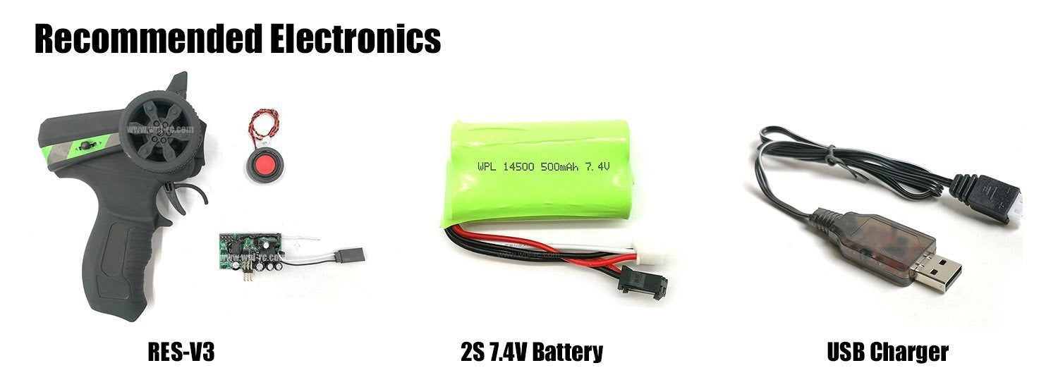 2pcs 2S 7.4V 500mAh Li-Ion Battery 14500 – WPL RC Official Store